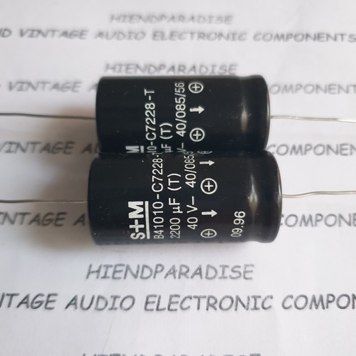NOS SIEMENS S+M 2200uF 40V B41010-C7228-T HI END Axial CAPS FOR AUDIO ! 2pcs - Picture 2 of 7