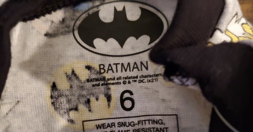 Boys Batman 4 Piece Pajama Set Size 6 New With Tags - Picture 3 of 6