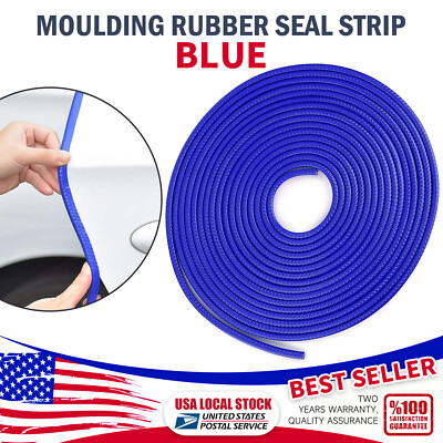 Blue 2PCS U Shape Rubber Edge Car Door Edge Guards Guard Molding Trim Universal