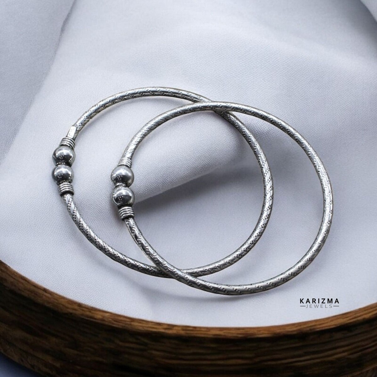 Beach Wear Hollow Real Silver Oxidized Openable Bangle Bracelet
