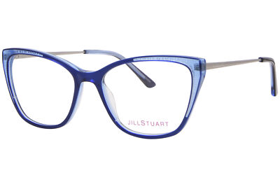 Jill Stuart JS456-3 Eyeglasses Women's Blue Full Rim Cat Eye 52mm