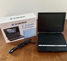 Portable Audiovox 8 Inch DVD Player PVD80 With Carry Case and car Charger