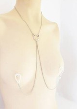 Collier chaîne mamelon acier inoxydable sexy bijoux non perçants pinces mamelon