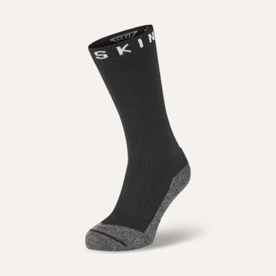SealSkinz Nordelph wasserdichte mittellange Socken warmes Wetter weich schwarz/grau