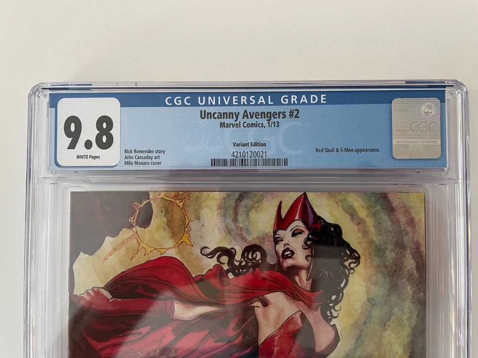 Uncanny Avengers Vol. 1 Number 2 (CGC 9.8 1:100 Milo Manara Cover Variant) 2012 - Image 3 of 4