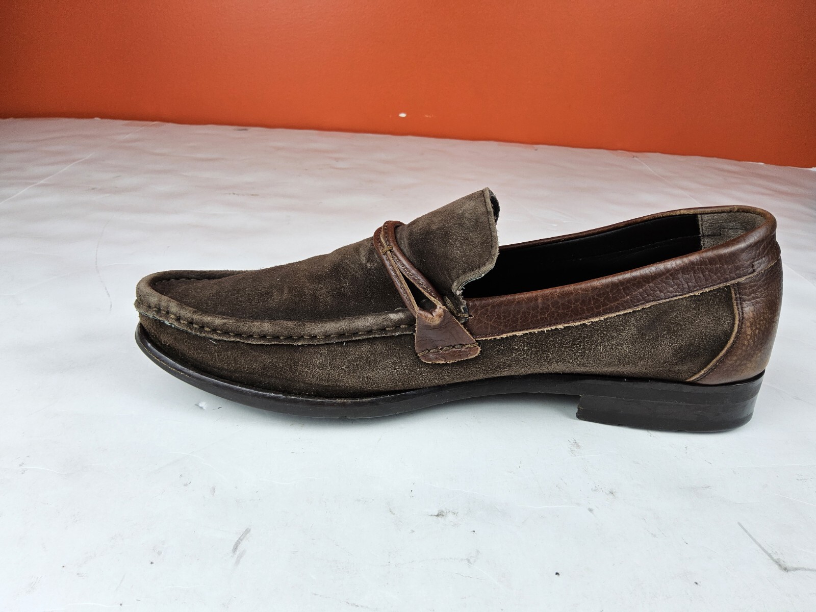 Mocassino Meslan uomo Mantegna slip on pelle scamosciata marrone 8 (lotto 1225)