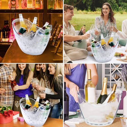 Large 8L Party Beverage Bucket, Acrylic Ice Bucket For Cocktail Bar, Cooler For - Bild 8 von 12
