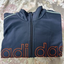 Vintage Adidas Y2K Track Jacket   Men  s Small Full Zip   Orange Logo 2000s Style