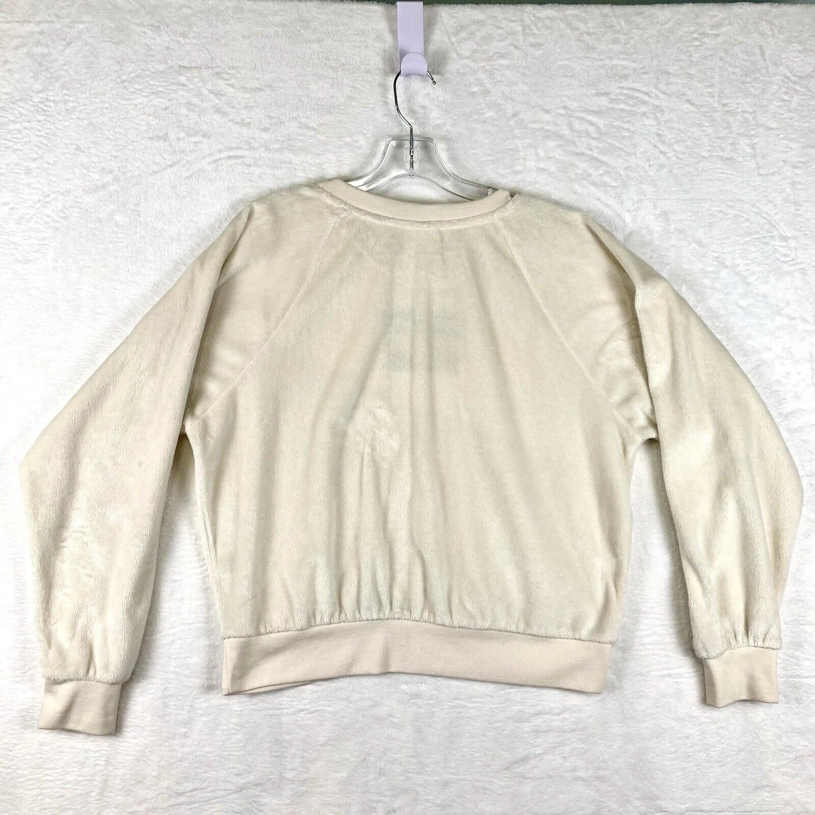 OFF WHITE MTV Donna M Terry Crema Pullover Felpa Maglione Pile Relaxed Retrò anni 80