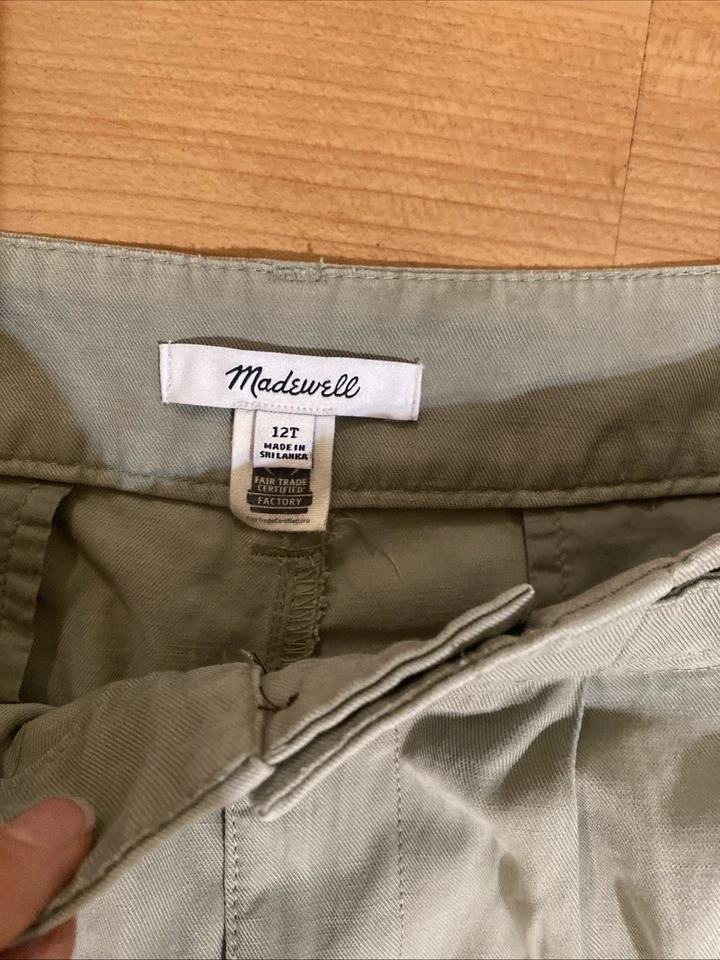 Madewell The Harlow Wide-Leg Pant Drapey Twill Women's 12T Casual Light Green - Image 4 of 4