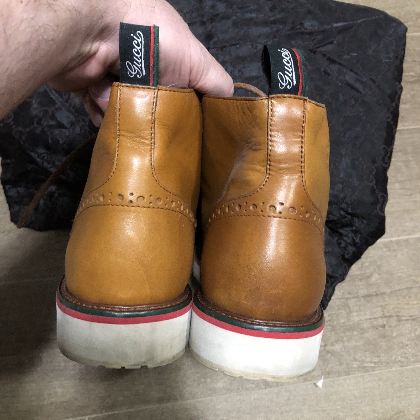 Gucci Wingtip Style Working/Construction Style Bo… - image 4