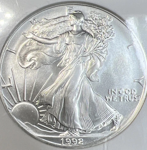 1992  $1  AMERICAN SILVER EAGLE NGC MS69 - 20TH ANNIVERSARY