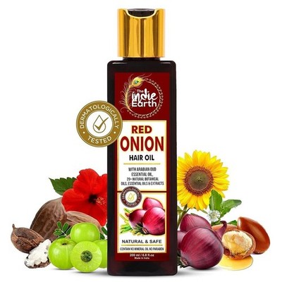 THE INDIE EARTH RED ONION HAIR OIL - ANTI HAIR LOSS & HAIR GROWTH OIL - 200 ML