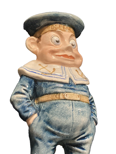 Antique Palmer Cox Majolica The Sailor Defender Candle Holder - Picture 5 of 12