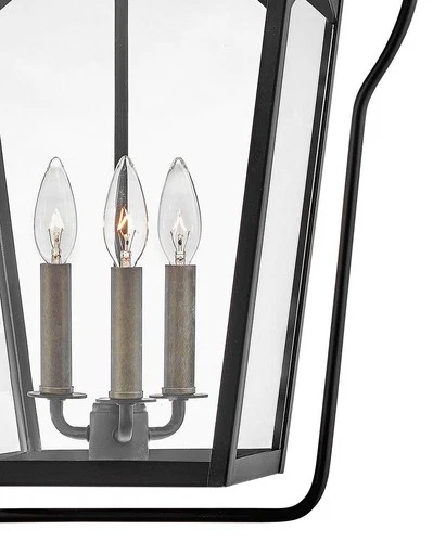 Hinkley Yale 25 3/4" High Rustic Black 3-Light Outdoor Hanging Light - Picture 4 of 7