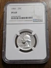 1961 NGC PF69 SILVER PROOF WASHINGTON QUARTER