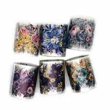 6Rolls Clear Flowers Tape, Decorative Tape PET Floral Leaf Plant Stickers for...