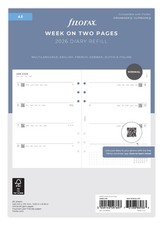Filofax A5 Minimal Week on Two Pages 5 Language 2026 Diary Planner Refills 26-68