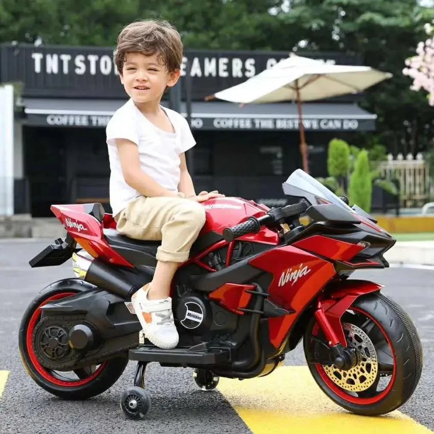 Moto Eléctrica Infantil 2 Ruedas Recargable Niños 3-9 Años 1,1 m Estilo Realista
