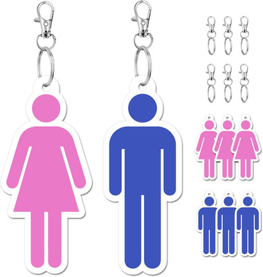 6 Set Bathroom Pass Restroom Hall Pass for Classrooms with Keychain Holder Key T