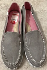 Sperry Zuma Grey Canvas Top Siders Women’s 9.5 M Boat Shoes Loafers STS90539