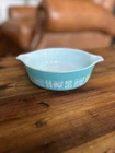 Vintage Pyrex 471 Amish Butterprint  Turquoise 1 Pt Baking Casserole Dish No Lid