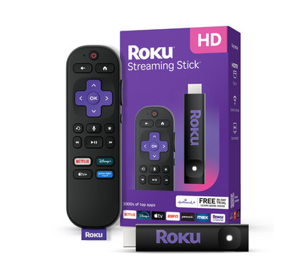 Roku Streaming Stick HD - HD Roku Streaming Device for TV with Voice Remote - Fr