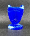 Boyd's Crystal Art Glass HEART TOOTHPICK HOLDER Cobalt Blue White Slag NOS — photo 2