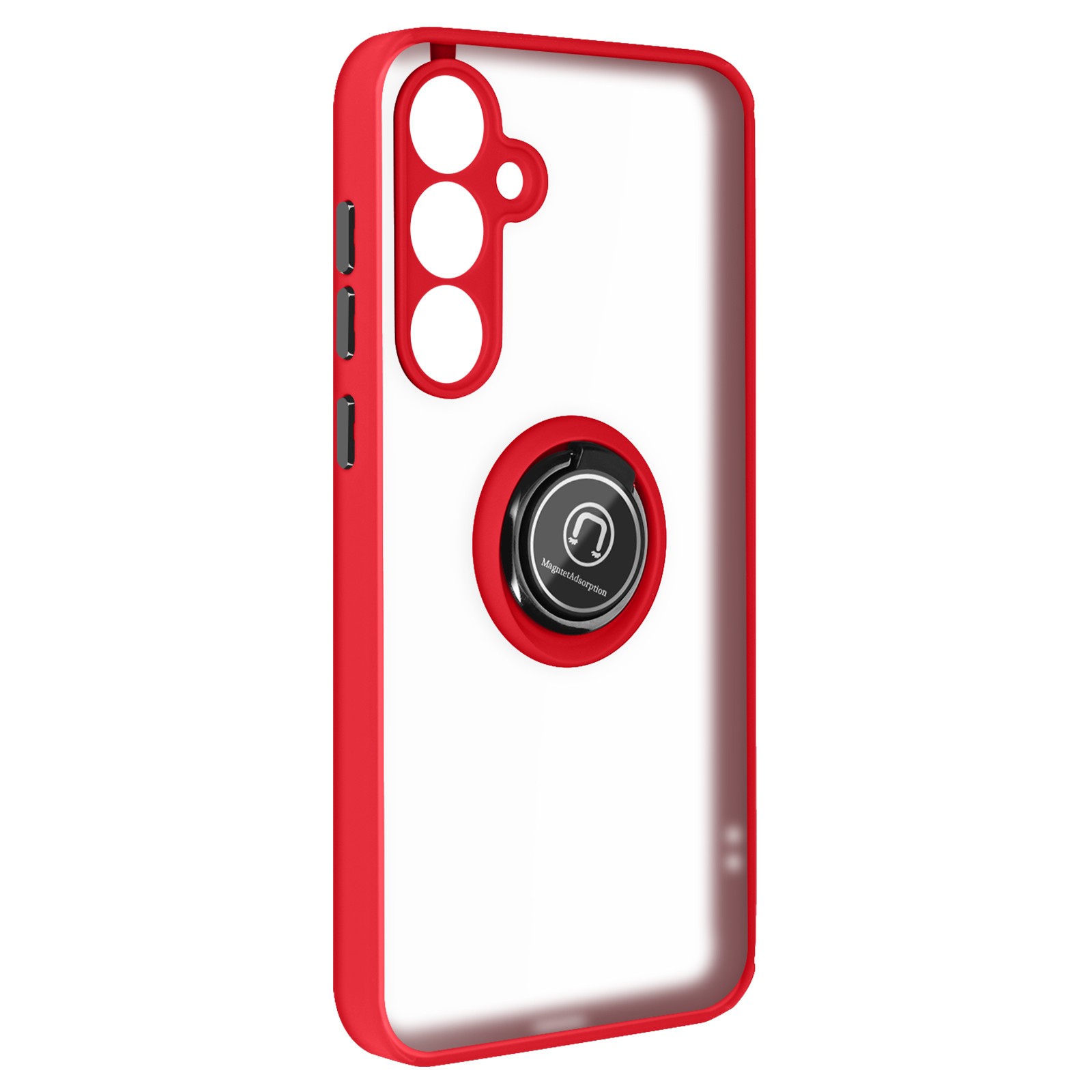 Coque Samsung Galaxy A35 rouge avec anneau support et dos antichoc