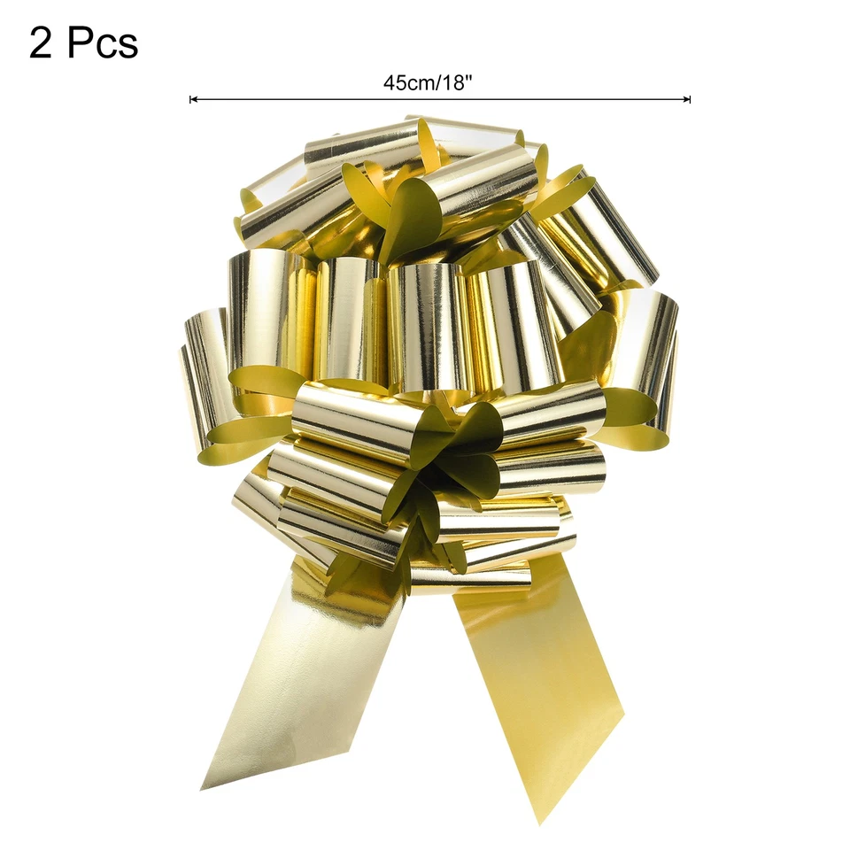 Cinta metálica dorada 2 piezas 18 pulgadas extra gigante arco grande Navidad Foto 3 de 4