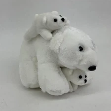 2025 National Wildlife Federation Polar Bear Mama 2 Cubs Plush 7” 