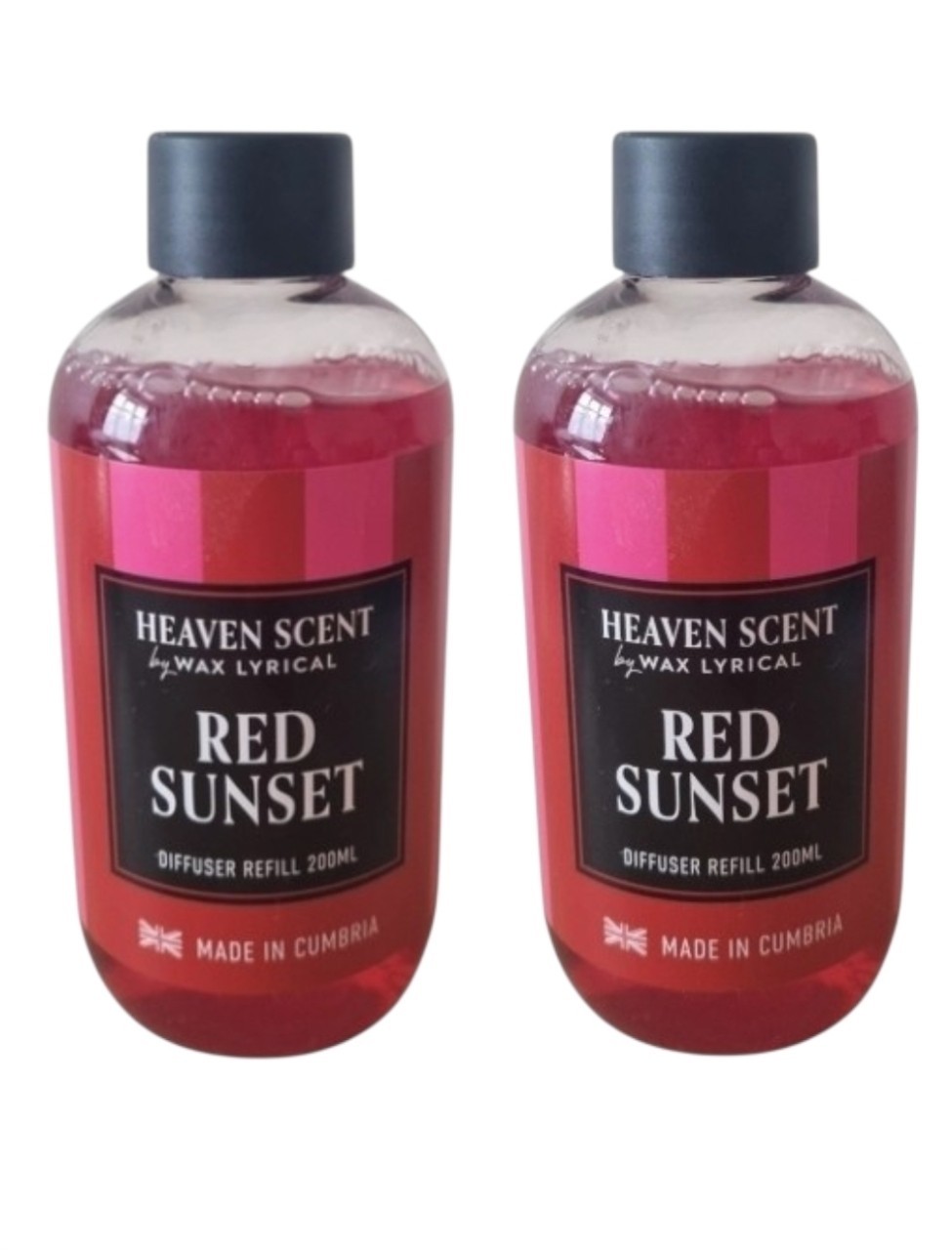 2x Wax Lyrical Heaven Scent Red Sunset Diffuser Refill Saffron, Jasmine, Amber