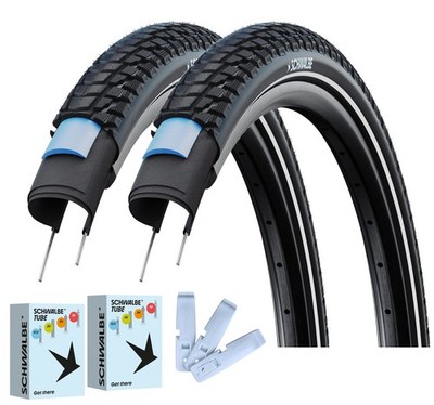 2 x Schwalbe Marathon Plus Tour Reifen + Schlauch + Reifenheber im Set - 2026