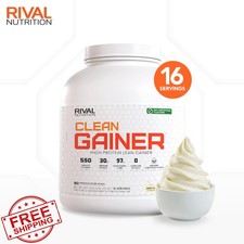 RIVAL NUTRITION Clean Gainer Protein 5LB Soft Serve Vanilla Mass Gainer 14.20 per gallon
