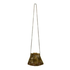 Vintage Carla Marchi Women  s Gold Beads With Chain Strap Elegant Evening Bag
