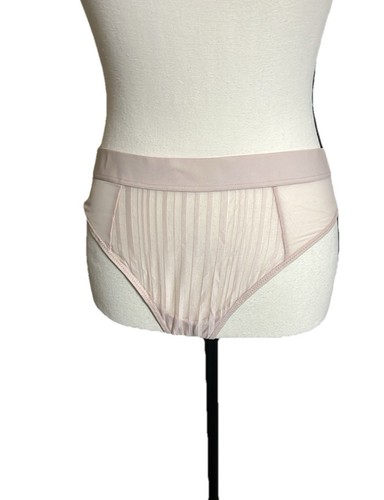 Adore Me Panty Sz XL Holly Geometric Design Thong Feminine Mesh Semi Sheer - Imagen 2 de 4