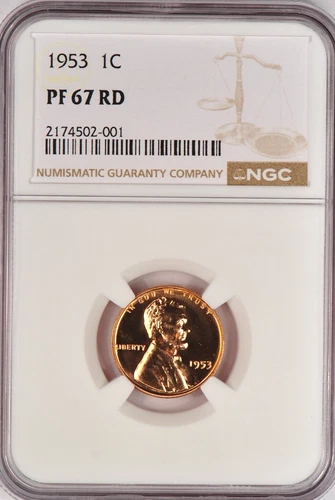 1953 Lincoln Wheat Cent Proof NGC PF 67 RD PR67RD Gem Coin 1C