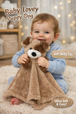 Brown Puppy Dog Baby Lovey Security Blanket Soft Baby Toy 15  Sweet Little Lovey