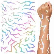 Iridescent Pattern Temporary Tattoos  3 Sheets One Size,
