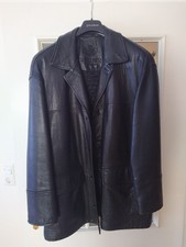 Jacke Herrenjacke Kurzmantel Leder schwarz edel Werther 54