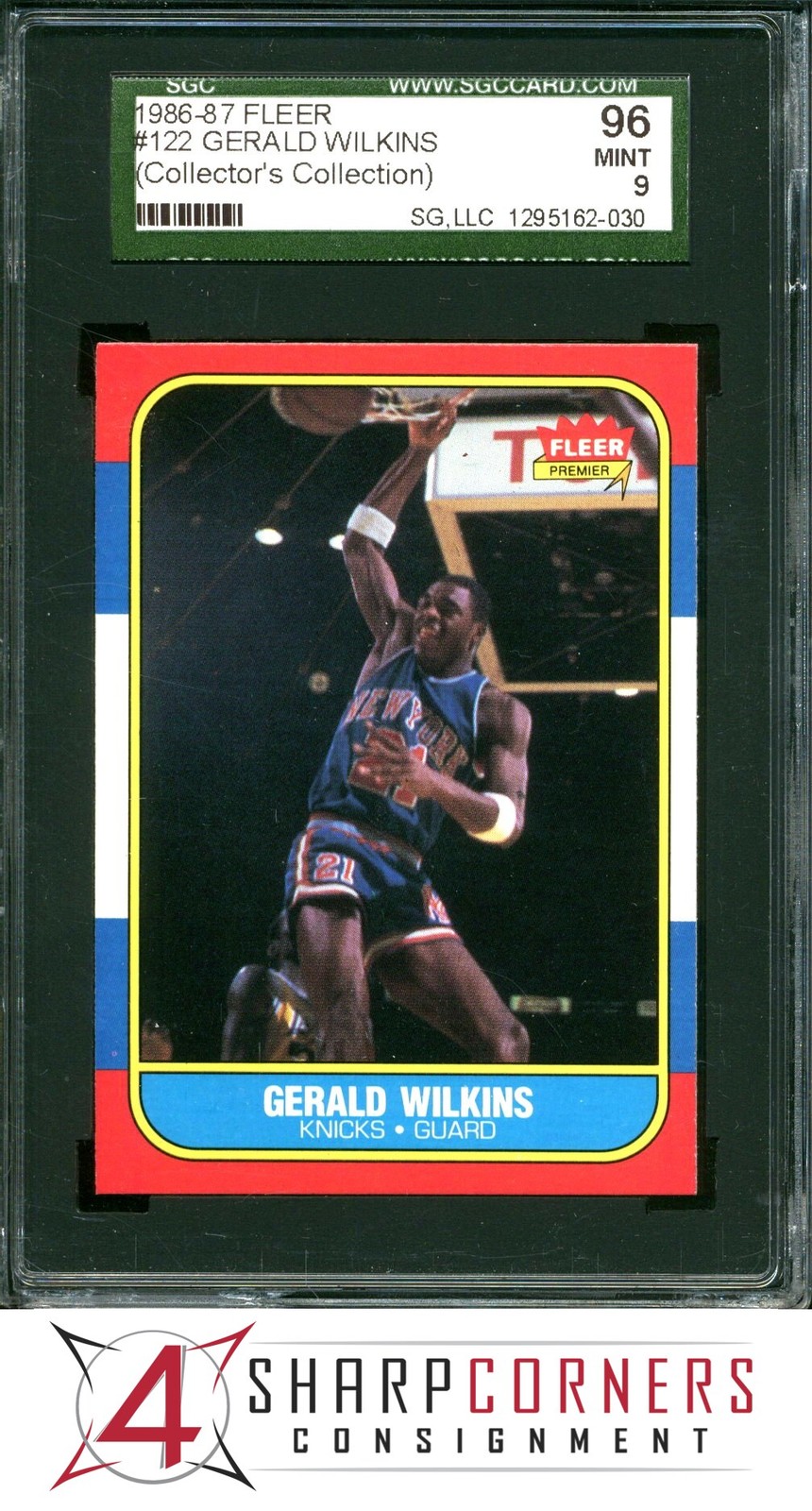 1986 FLEER #122 GERALD WILKINS RC KNICKS SGC 9 MINT 96