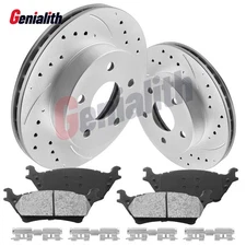 348mm Rear Brake Rotors & Ceramic Pad Kit For 2012-2018 2019 2020 Ford F-150