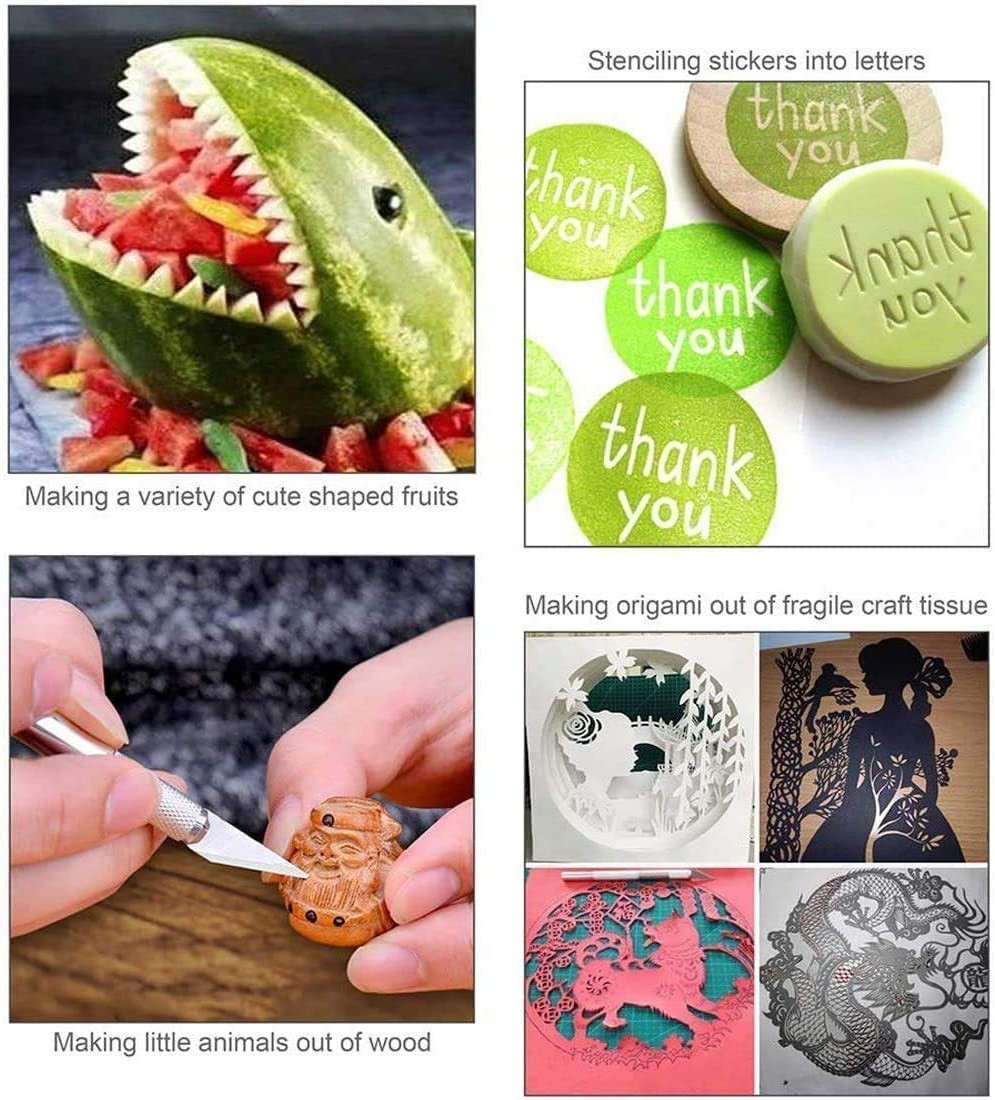 DIYSELF 1 Pcs Craft Knife Hobby Knife with 11 Pcs Stainless Steel Blade Kit, 1Pc