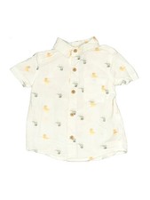 Tommy Bahama Boys Ivory Short Sleeve Button-Down Shirt 24 Months