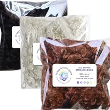 Real Mohair Locks. Hand Dyed Wool Fiber for Rooting, Felting, Blending, Spinn...