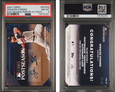 2024 TOPPS POSTSEASON PERFORMANCE AUTO SPENCER STRIDER GOLD /25 BRAVES PSA 8