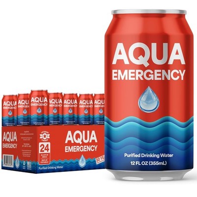 Drinking Canned Water- (24 Cans) 12 Fl Oz (50 Years) Shelf Life for Everyday Hyd