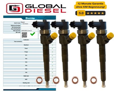 4x Einspritzdüse Fiat Alfa Romeo Opel 2.0 JTD CDTI 0445110419 0986435213