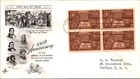 S08-1314, FIVE CIVILIZED INDIAN TRIBES, BLOCK OF FOUR, ARTCRAFT FIRST DAY COVER