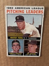 1964 Topps - League Leaders Whitey Ford, Jim Bouton, Camilo Pascual #4...